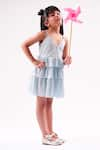 Buy_LIL DRAMA_Blue 100% Polyester Plain Pleated Ballerina Dress _at_Aza_Fashions