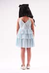 Shop_LIL DRAMA_Blue 100% Polyester Plain Pleated Ballerina Dress _at_Aza_Fashions