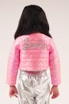 Shop_LIL DRAMA_Pink 100% Polyester Print Barbie Heart Embossed Jacket _at_Aza_Fashions