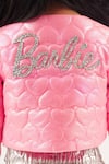 Shop_LIL DRAMA_Pink 100% Polyester Print Barbie Heart Embossed Jacket _Online_at_Aza_Fashions