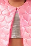 LIL DRAMA_Pink 100% Polyester Print Barbie Heart Embossed Jacket _at_Aza_Fashions