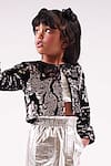Shop_LIL DRAMA_Black 100% Polyester Embellished Sequins Jacket_Online_at_Aza_Fashions