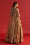 Reeti Arneja_Gold Organza, Net Cut Work, Smocking Zardozi Embroidered Bridal Lehenga Set _Online_at_Aza_Fashions