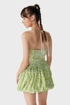 Shop_THE IASO_Green Cotton Poplin Woven Leaf Print Mini Skirt _at_Aza_Fashions