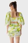 Shop_THE IASO_White Cotton Lace Leaf Print Woven Mini Skirt _at_Aza_Fashions