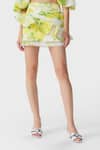 Buy_THE IASO_White Cotton Lace Leaf Print Woven Mini Skirt _Online_at_Aza_Fashions