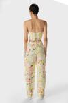 Shop_The Iaso_Yellow Linen, Modal Square Neck Eve Printed Corset _at_Aza_Fashions