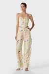 Buy_The Iaso_Yellow Linen, Modal Square Neck Eve Printed Corset _Online_at_Aza_Fashions