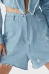 Buy_THE IASO_Blue Denim Plain Tilly Shorts _Online_at_Aza_Fashions