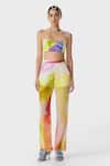 Shop_The Iaso_Multi Color Chiffon Elea Ombre Overlay Beach Pant _Online_at_Aza_Fashions