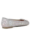 Buy_Vanilla Moon_Silver Floral Print And Pearl Bow Trim Riley Ballerina Flats _Online_at_Aza_Fashions