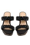 Shop_Vanilla Moon_Black Embroidery Sasha Braided Strap Sandals_at_Aza_Fashions