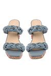 Shop_Vanilla Moon_Blue Embroidery Sasha Braided Strap Platform Sandals_at_Aza_Fashions
