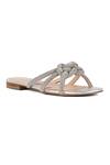 Buy_Vanilla Moon_Silver Atlas Strap Embellished Flats_at_Aza_Fashions