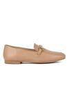 Vanilla Moon_Beige Cruz Leather Metallic Loafers_Online_at_Aza_Fashions