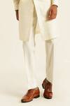 Dhruv Vaish_Ivory Raw Silk Plain Full Sleeve Kurta Set  _Online_at_Aza_Fashions