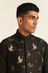 Dhruv Vaish_Black Silk Embroidery Jawahar Jacket _Online_at_Aza_Fashions