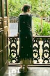 Shop_The Whole Nine Yards_Black Matka Silk Hand Embroidery Kashmiri Round Neck Darya Kaftan _at_Aza_Fashions