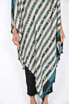 Shop_Anmol Kakad_Blue Cotton Silk Cowl Asymmetric Cape Straight Pant Set  _Online_at_Aza_Fashions