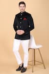 Buy_Manish Nagdeo_Black Bandhgala Luxury Velvet Solid And Trouser Set _at_Aza_Fashions