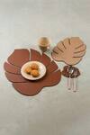 Buy_H2h_Beige Faux Leather Dining Table Set_at_Aza_Fashions