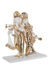 Shop_H2h_White Fibre Crystal Radhe Krishna Sculpture_at_Aza_Fashions