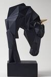 Shop_H2h_Black Fibre Geometric Horse Head Sculpture_at_Aza_Fashions