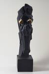 H2h_Black Fibre Geometric Horse Head Sculpture_Online_at_Aza_Fashions