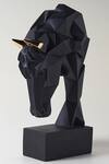 Buy_H2h_Black Fibre Geometric Horse Head Sculpture_Online_at_Aza_Fashions