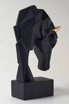 H2h_Black Fibre Geometric Horse Head Sculpture_at_Aza_Fashions