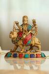 Buy_Amoliconcepts_Multi Color Brass Stone Durga Ma Carved Idol_at_Aza_Fashions