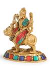 Buy_Amoliconcepts_Multi Color Brass Stone Durga Ma Carved Idol_Online_at_Aza_Fashions