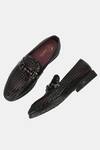 Lafattio_Maroon Hand Woven Loafers  _at_Aza_Fashions