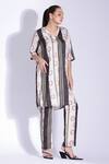 Buy Studio Surbhi Off White Cotton, Silk V-neck Abstract Block Print Kurta With Pant Online at Aza Fashions Buy_Studio Surbhi_Off White Cotton, Silk V-neck Abstract Block Print Kurta With Pant _Online_at_Aza_Fashions