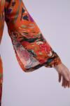 Studio Surbhi_Orange Georgette, Satin Pearls Split Abstract Digital Print Shirt And Pant Set _at_Aza_Fashions