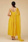 Shop_Priyal Prakash_Yellow Chanderi, Cotton, Viscose Sequins, Zari Embroidered Anarkali Set _at_Aza_Fashions