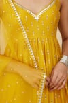 Buy_Priyal Prakash_Yellow Chanderi, Cotton, Viscose Sequins, Zari Embroidered Anarkali Set _Online_at_Aza_Fashions