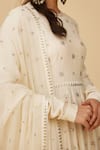 Shop_Priyal Prakash_Ivory Chanderi, Cotton, Viscose Sequins, Zari Bloom Embroidered Anarkali Set _Online_at_Aza_Fashions