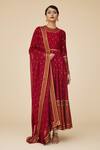 Buy Priyal Prakash Maroon Chanderi, Cotton, Viscose Sequins Bloom Jaal Embroidered Anarkali Set at Aza Fashions Buy_Priyal Prakash_Maroon Chanderi, Cotton, Viscose Sequins Bloom Jaal Embroidered Anarkali Set _at_Aza_Fashions