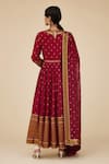 Shop Priyal Prakash Maroon Chanderi, Cotton, Viscose Sequins Bloom Jaal Embroidered Anarkali Set at Aza Fashions Shop_Priyal Prakash_Maroon Chanderi, Cotton, Viscose Sequins Bloom Jaal Embroidered Anarkali Set _at_Aza_Fashions