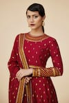 Buy Priyal Prakash Maroon Chanderi, Cotton, Viscose Sequins Bloom Jaal Embroidered Anarkali Set Online at Aza Fashions Buy_Priyal Prakash_Maroon Chanderi, Cotton, Viscose Sequins Bloom Jaal Embroidered Anarkali Set _Online_at_Aza_Fashions