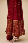 Shop Priyal Prakash Maroon Chanderi, Cotton, Viscose Sequins Bloom Jaal Embroidered Anarkali Set Online at Aza Fashions Shop_Priyal Prakash_Maroon Chanderi, Cotton, Viscose Sequins Bloom Jaal Embroidered Anarkali Set _Online_at_Aza_Fashions