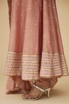 Buy_Priyal Prakash_Pink Chanderi, Cotton, Viscose Sequins, Embroidery, Zari Keyhole Anarkali Set _Online_at_Aza_Fashions