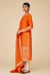Buy Priyal Prakash Orange Chanderi, Cotton, Viscose Sequins, Zari Flora Jaal Embroidered Kurta Set Online at Aza Fashions Buy_Priyal Prakash_Orange Chanderi, Cotton, Viscose Sequins, Zari Flora Jaal Embroidered Kurta Set _Online_at_Aza_Fashions