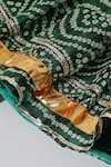 Shop_Byb Premium_Green Denim Pom-poms Bandhani Print Lehenga Set 