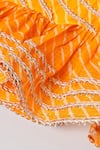 Byb Premium_Yellow Kota Doria, Cotton Patti, Leheriya Print Top And Dhoti Pant Set _at_Aza_Fashions