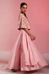Shop_SWATI WADHWANI COUTURE_Pink Silk Embroidered Lehenga Set_at_Aza_Fashions