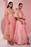SWATI WADHWANI COUTURE_Pink Silk Embroidered Lehenga Set_Online_at_Aza_Fashions