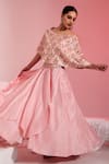 Buy_SWATI WADHWANI COUTURE_Pink Silk Embroidered Lehenga Set_Online_at_Aza_Fashions