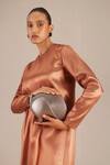 Buy_Ampm_Silver Nazma Metallic Clutch _Online